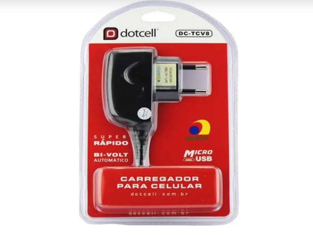 1090 - Carregador de Celular V8 - DotCell (Micro USB) - (DC-TCV8)