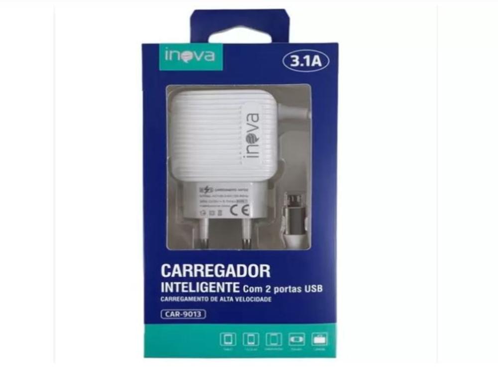 1091 - Carregador de Celular V8 - INOVA 3.1A (Micro USB) - V8 (2 Portas USB)