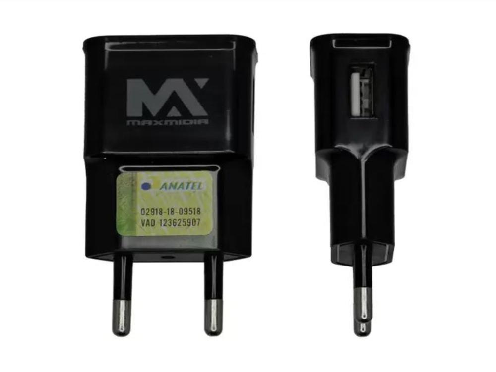 1099 - Carregador de Parede TOMADA - MAX MIDIA (USB) 5V 2.1A