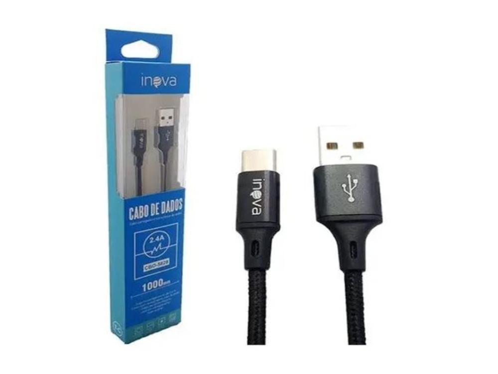 1120 - Cabo Carregador - Dados INOVA 2.4A USB x Type C - (1 Metros)