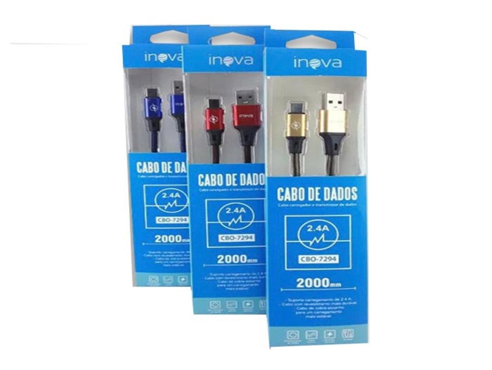 1121 - Cabo Carregador - Dados INOVA 2.4A USB x Type C - (2 Metros)