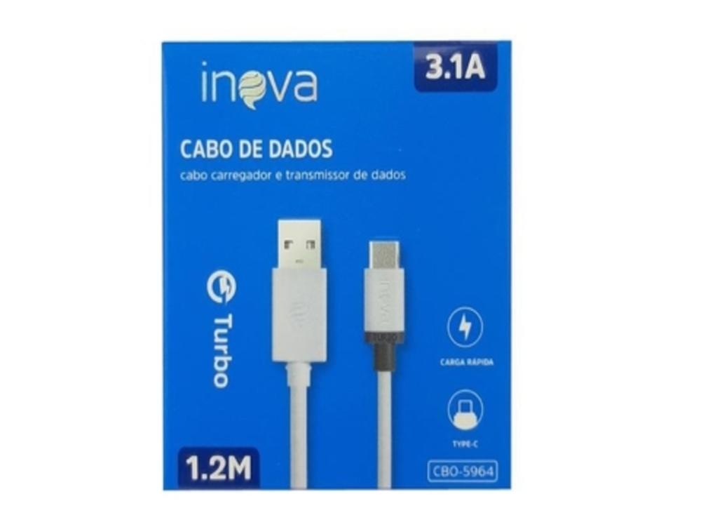 1127 - Cabo Carregador - Dados INOVA 3.1A USB x Type C (1.2 Metros)