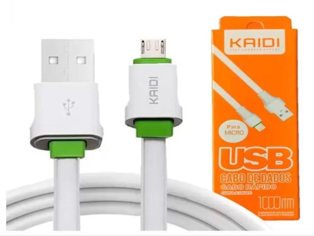 1131 - Cabo Carregador - Dados KAIDI USB x V8 (Micro USB)