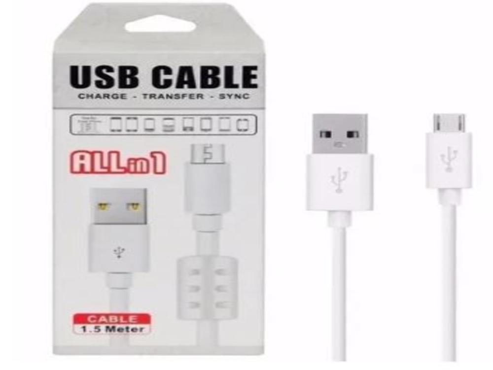 1140 - Cabo Carregador ALLin1 - 2.0A USB x V8 (Micro USB) (1.5 Metros)