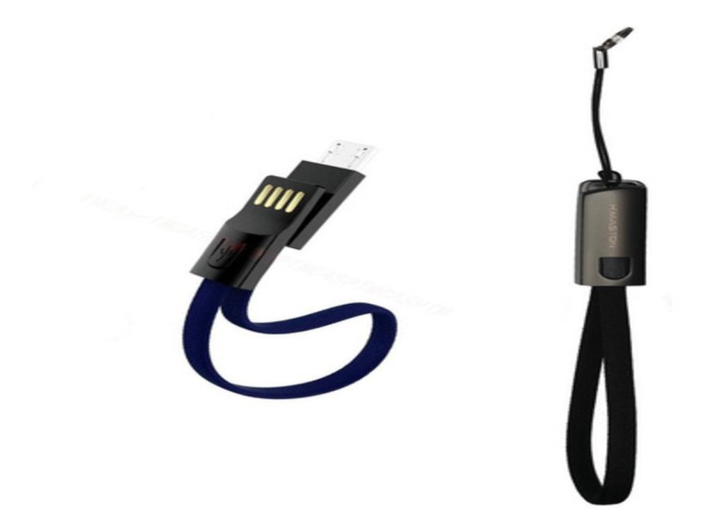 1142 - Cabo Carregador H'MASTON com CHAVEIROS - USB x V8 (Micro USB) - (Cabo Pequeno)