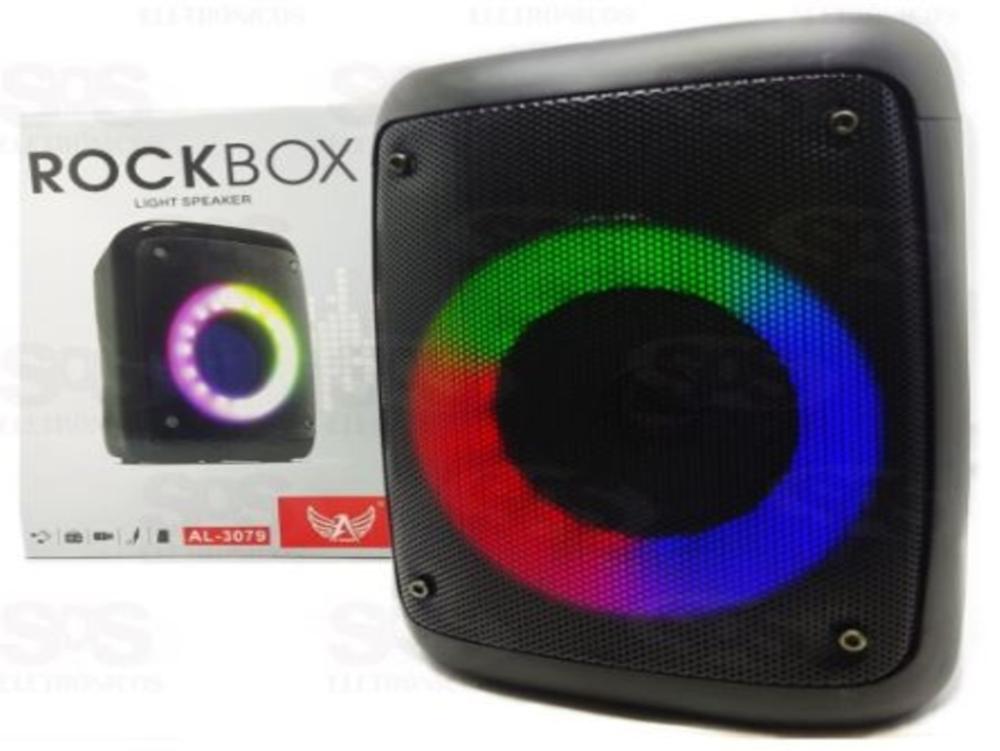 1163 - Caixa de Som - ROCKBOX Colorful Lights  AL-3309 Bluetooth, USB, SD, FM