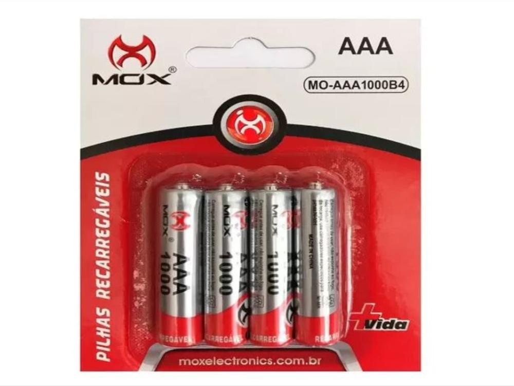 1209 - Pilhas Recarregável - AAA 1000MAH (MOX)