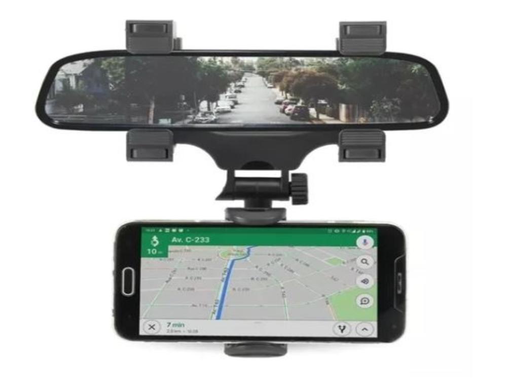 1253 - Suporte de Celular Automotivo  - Universal - Encaixe no Retrovisor