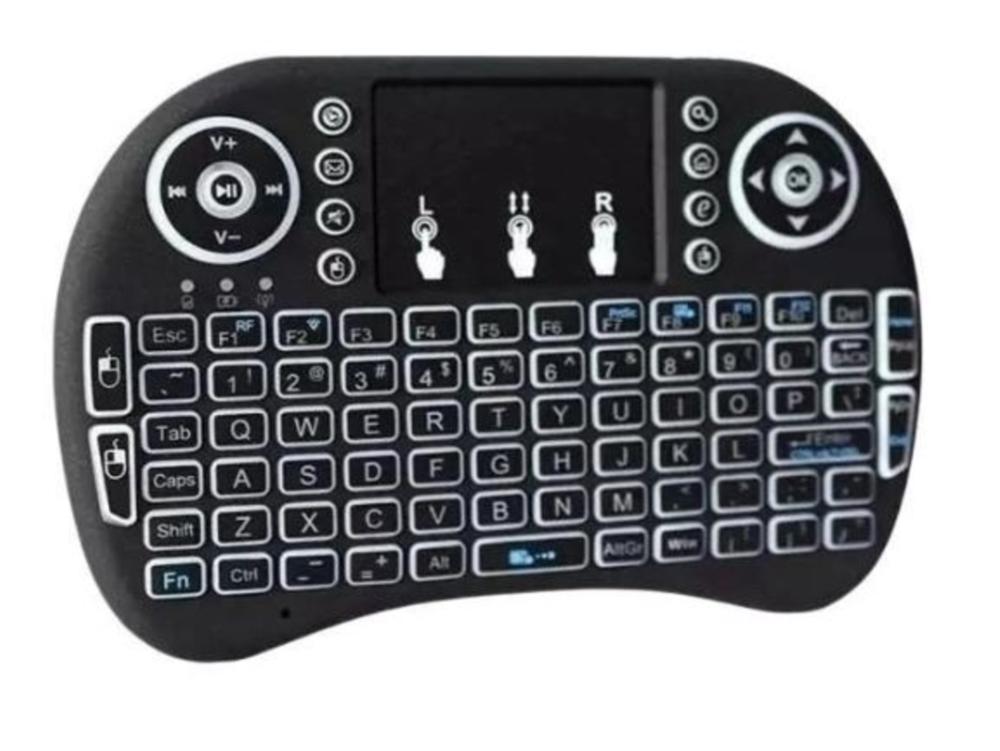 1254 - Mini Teclado – SEM FIO com Touchpad Mouse p TV, PC, Game, Xbox e Notebook