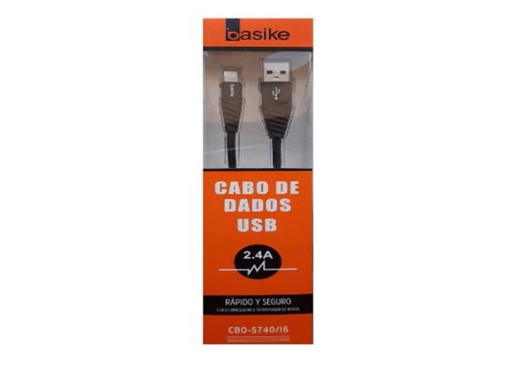 1274 - Cabo Carregador - Dadors BASIKE 2.4A USB x iPHONE - (1 METRO)