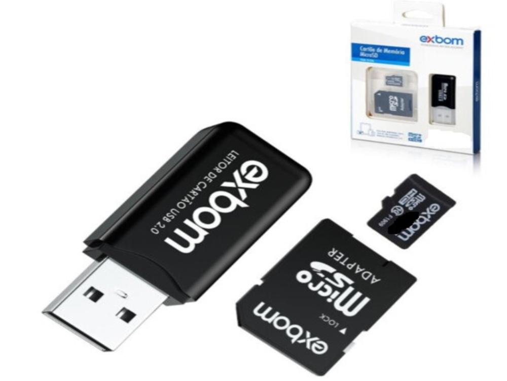 1315 - Cartão de Memória - EXBOM Micro SD 16GB HC Adapter (TF) - (Leitor de Cartão)