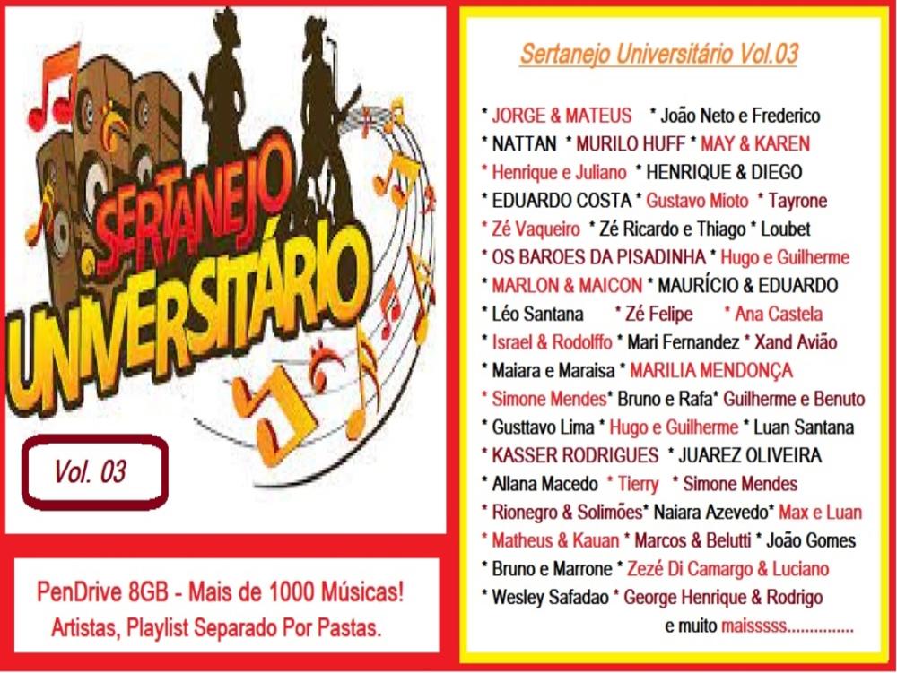 1403 - Pen Drive (Music) - Sertanejo Universitário Vol.03